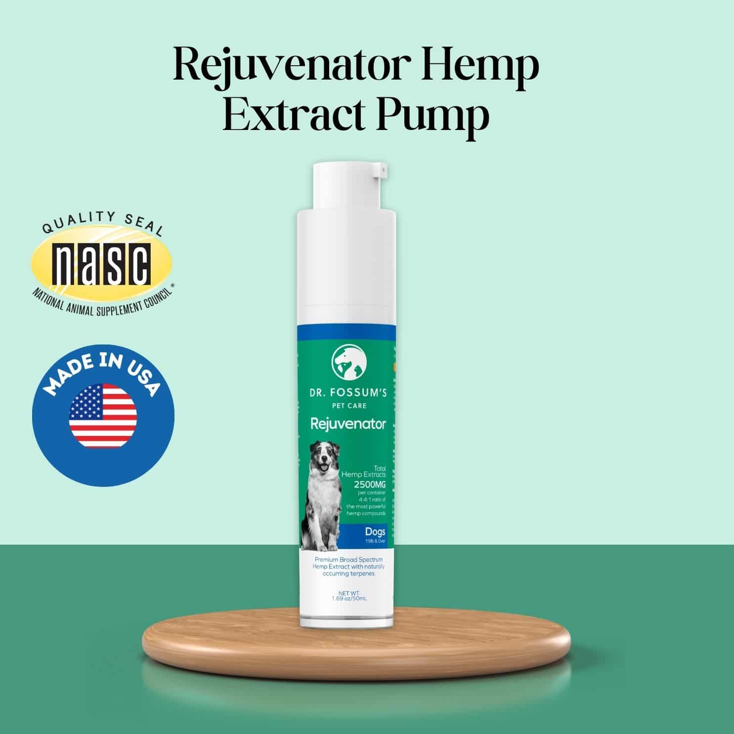 Rejuvenator Hemp Extract Supplement Pump for Dogs 6 lbs & Over